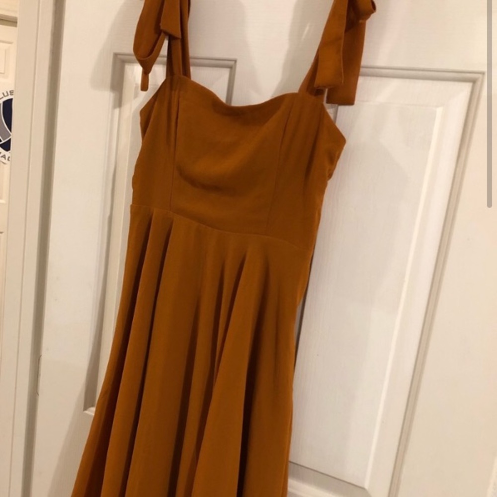 Burnt Orange Tie Strap Dress